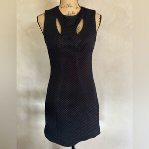 Sleeveless Black Textured Dress